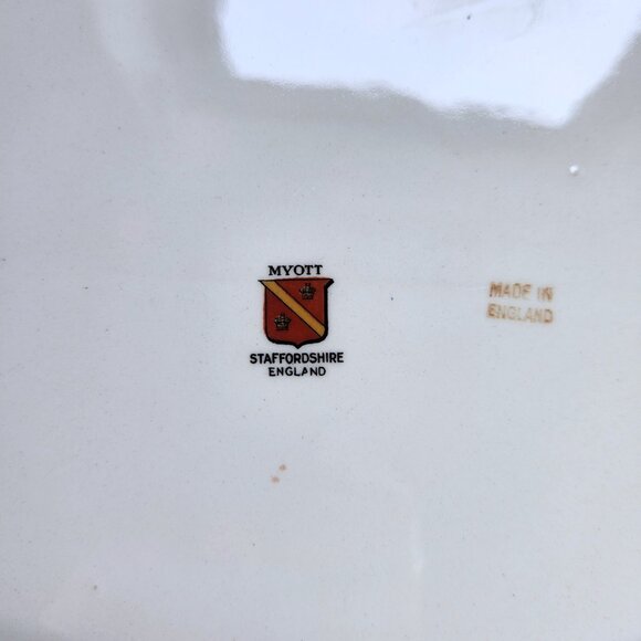 Myott Platter 14" MYO100 Fruit in Urn Blue Band Scalloped Staffordshire England - Picture 11 of 11